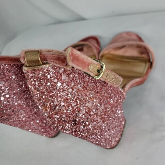 Guess Women's Pink Ankle Strap Sandals BamBam Glitter Open Toe Size 8M - Picture 11 of 11